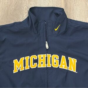 Nike Michigan Wolverines Windbreaker Jacket Mens XL Blue Full Zip NCAA Authentic